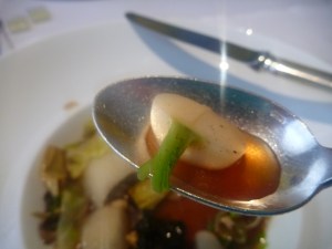 Vegetarian Bone Marrow in Marmite Broth